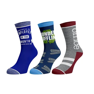 The Office Logo Dunder Mifflin 3 Pack Socks