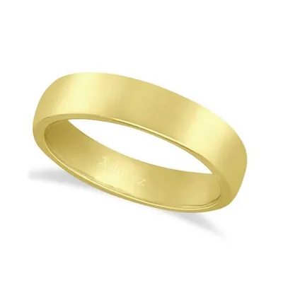 Dome Comfort Fit Wedding Ring Band 14k Yellow Gold (4mm)
