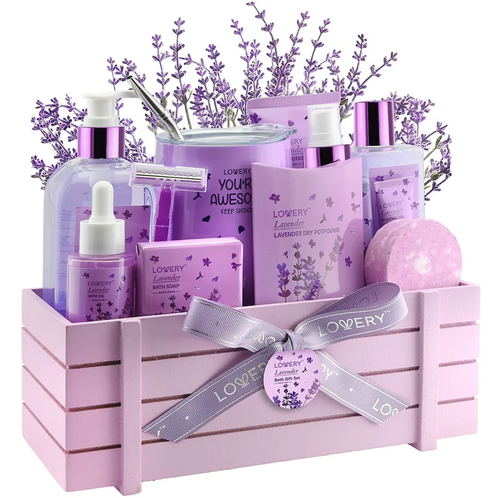 Spa Gift Baskets for Women - Lavender Bath Gift Sets for Women