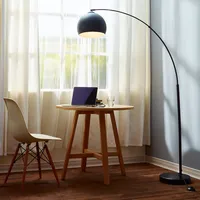 Home Curved Arquer Floor Lamp Black Shade Modern Lighting