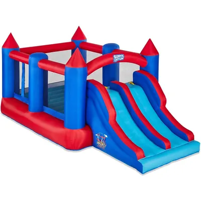 Inflatable Bouncy Castle With Dual Slide - Climbing Wall, Slides, Bounce House