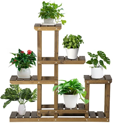 Wood Plant Stand 6 Tier Plant Shelf Rack
