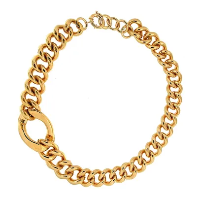18kt Gold Plated 20" + 2" Large Link With One Super Link Necklace
