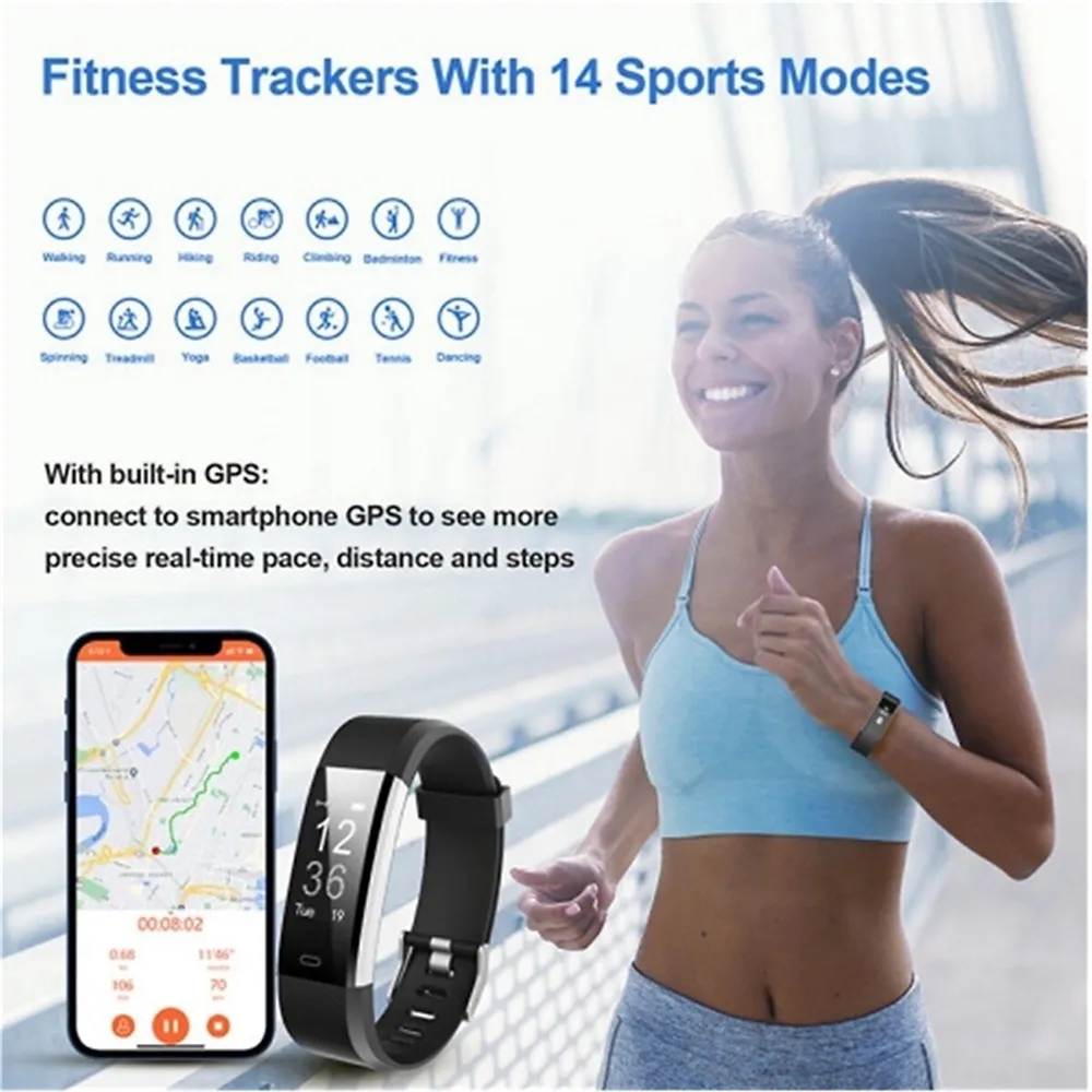 Health And Fitness Tracker/ Smart Watch, Bluetooth 5.0