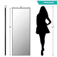 59''full Length Body Mirror Aluminum Frame Leaning Hanging Dressing