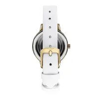 Ladies Lc07392.126 3 Hand Yellow Gold Watch With A White Leather Strap And A White Dial
