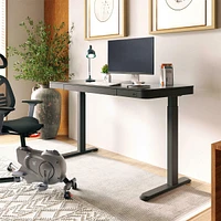 Electric Standing Desk, Height Adjustable Sit Stand Computer Desk Riser with Drawer and USB Posts, 47.2 x 23.6in