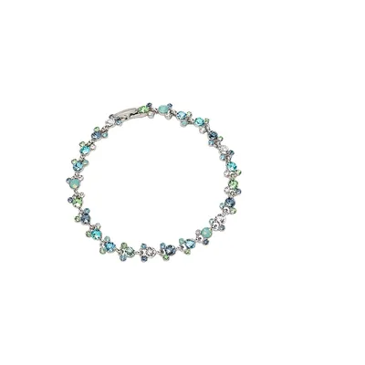 Blue Green Dainty Heritage Precision Cut Crystal Bracelet