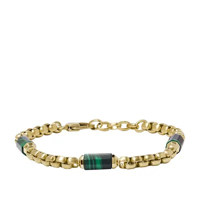 Men's All Stacked Up Green Malachite Components Bracelet