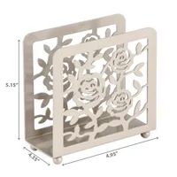 White Rose Standing Napkin Holder - Set Of 2