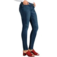 Curvy Fit Medium Blue Denim Stud Bling Pockets Low Rise Skinny Jeans
