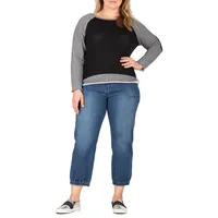 Women's Plus 5 Pocket Cropped Leg Jogger Jeans