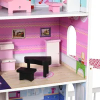 2.9ft Kids Wooden Dollhouse Pink