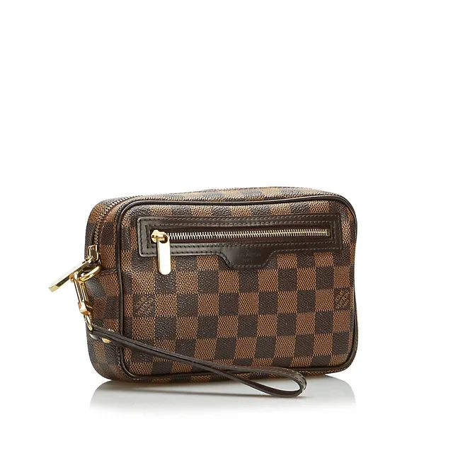 Brown Louis Vuitton Damier Ebene Brooklyn Flat Pochette Crossbody Bag