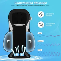 Shiatsu Massage Cushion W/heat Massage Chair Pad Back Massager Grayglod