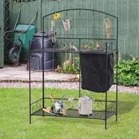 Outdoor Foldable Metal Potting Bench