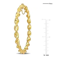 74mm Twisted Hoop Earrings In 14k Yellow Gold