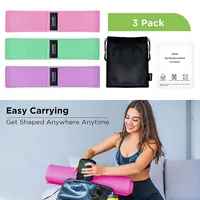 Resistance Bands Set For Legs Exercise Bands Wide Anti Slip Fabric Glute Hip Bands - 3 Pack