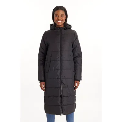 Long Maternity Coat Penelope - 3-in-1 Quilted Puffer