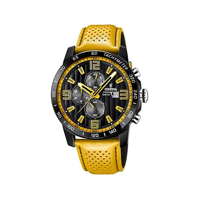 The Originals Leather Watch In Yellow