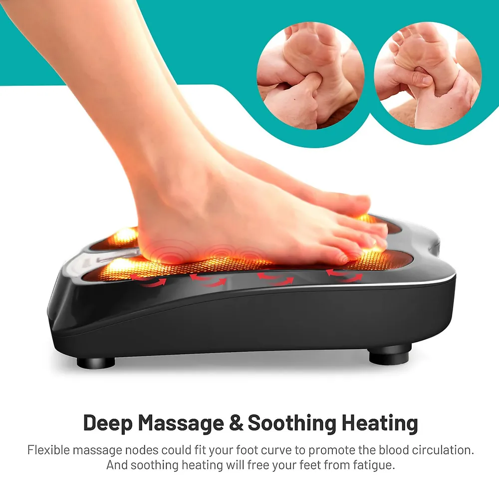 Shiatsu Neck Massager with Heat and Deep Tissue 3D-Kneading - Costway