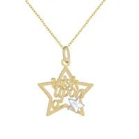 10kt 18" Wish Upon A Star Pendant Necklace
