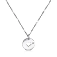 Sterling Silver 16" Cut Out Heart Necklace