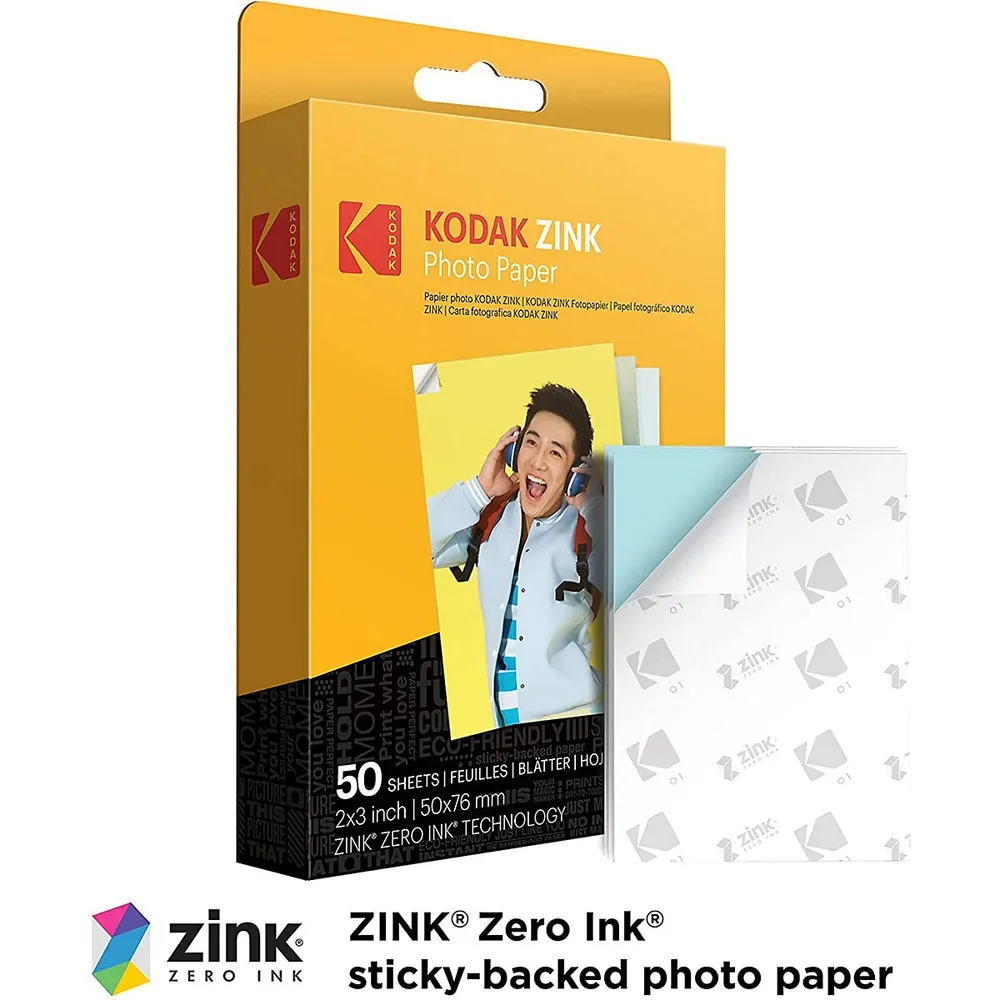 Kodak 2x3 Inches Premium Zink Photo Paper (50 Pack) Fun Accessory Kit With  Photo Album, Case, Stickers, Markers & More