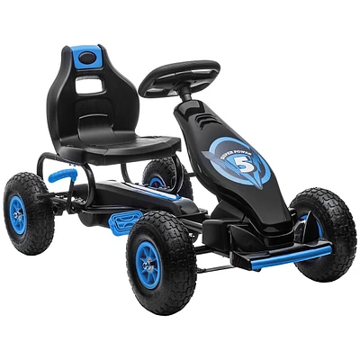 Pedal Go Kart W/ Adjustable Seat Rubber Wheels
