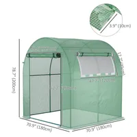 6' X 6' X 6.6' Walk-in Tunnel Greenhouse With Zippered Door