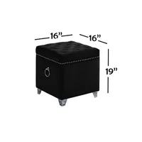 Cubic Ottoman / Footstool With Storage With Chrome Legs