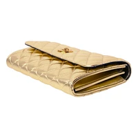 Metallic Gold Leather Medusa Chain Wallet Bag