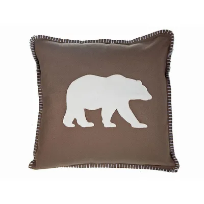 Bear Print Worsted Fabric Cushion - Set Of 2