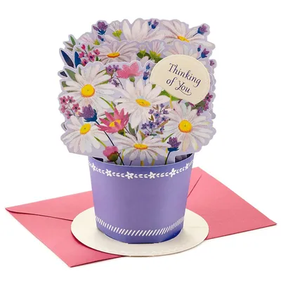 Flower Bouquet 3d Pop-up Thinking Of You Card