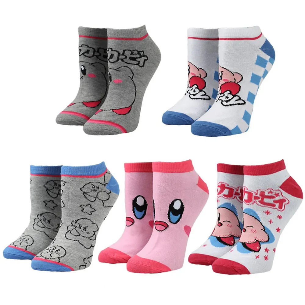 Kirby Strawberries 5 Pack Womens Juniors Ankle Socks