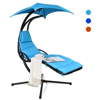 Costway Hanging Swing Chair Hammock W/ Pillow Canopy Stand