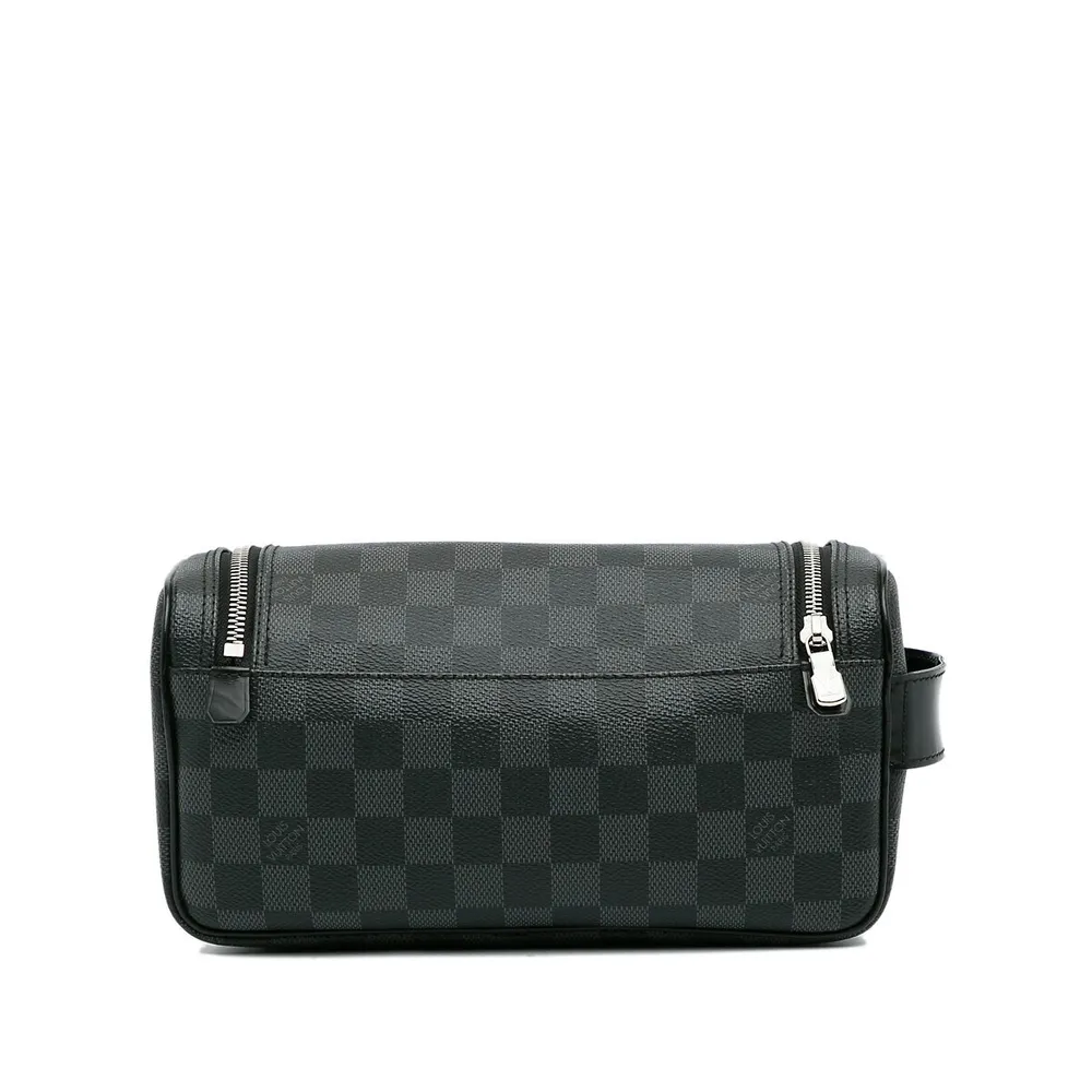 LOUIS VUITTON Toiletry Pouch Damier Graphite Pouch Bag Black