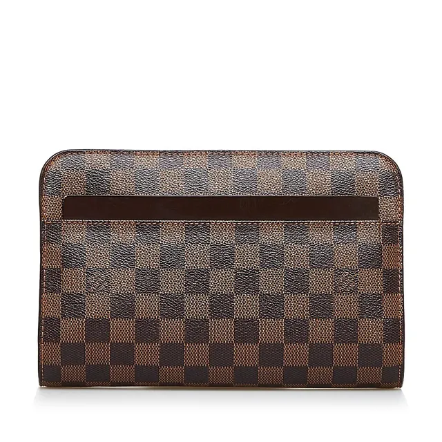 Brown Louis Vuitton Damier Ebene Brooklyn Flat Pochette Crossbody