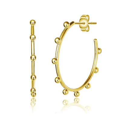 14k Yellow Gold Plated Open Hoop Earrings