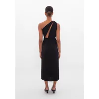 One Shoulder Cut-out Midi Dress