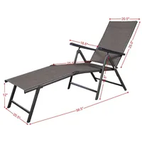 Costway Pool Chaise Lounge Chair Recliner Outdoor Patio Furniture Adjustable