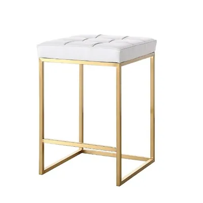 Pipe Counter Stool White Gold -set Of 4