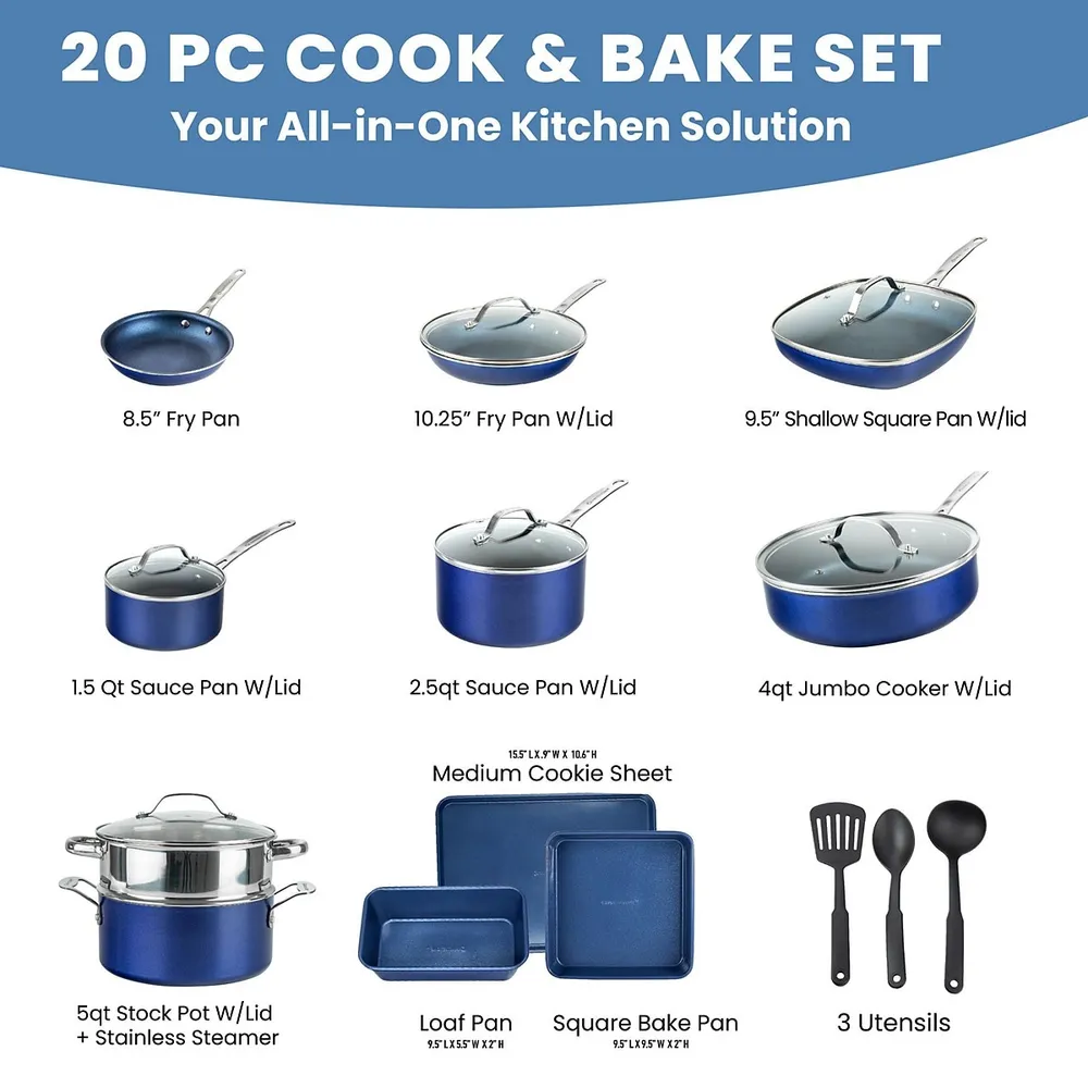 20 Piece Non-Stick Cookware Set