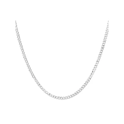 50cm (20") 2.5mm-3mm Width Curb Chain In Sterling Silver