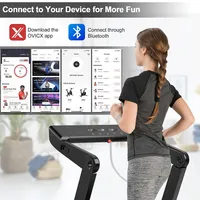 Superfit 4.0hp Foldable Electric Treadmill Jogging Machine W/bluetooth Black
