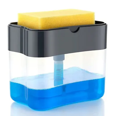 Dishwashing Soap Pump Liquid Dispenser Sponge Holder For Kitchen