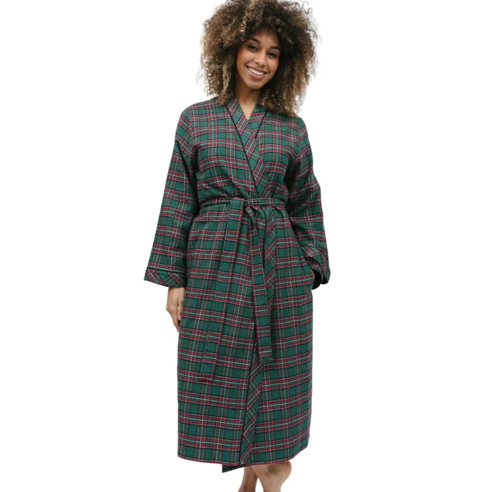 Cyberjammies Whistler Super Cosy Check Long Dressing Gown