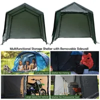 8'x14' Patio Tent Carport Storage Shelter Shed Car Canopy Heavy Duty Green