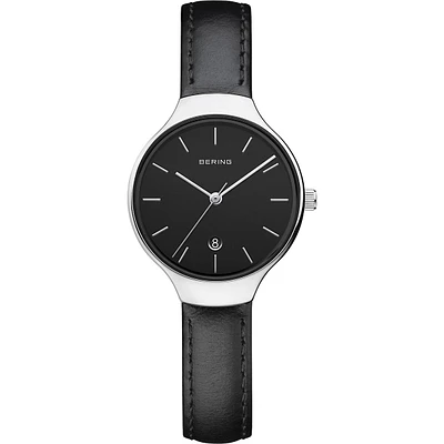 Ladies Classic Stainless Steel Watch In Silver/black