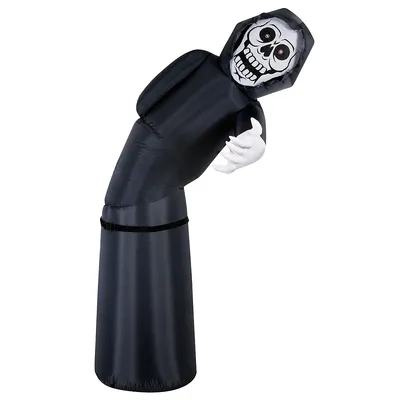 Animated 6 Foot Inflatable Lurking Reaper With Red Eyes Lights
